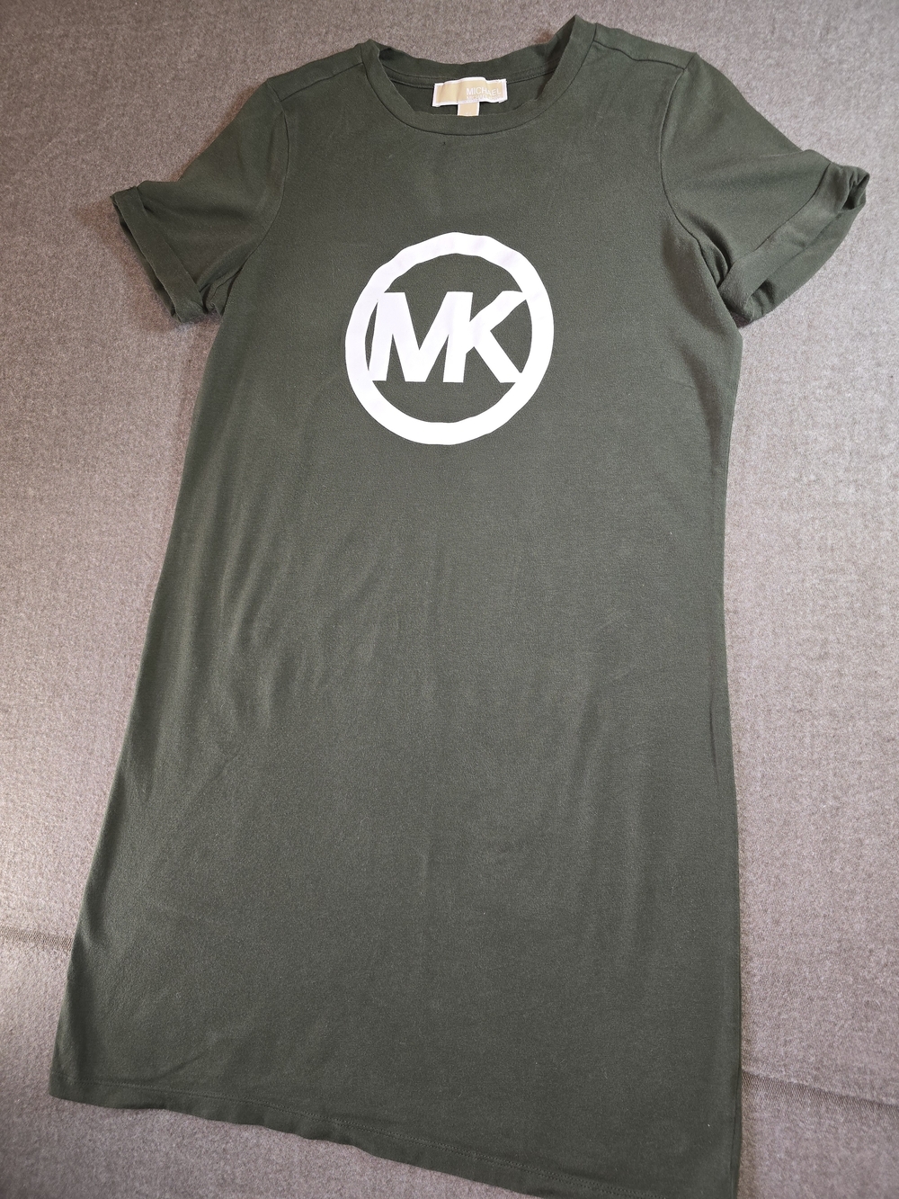 Michael Kors Olive Green Crewneck T-Shirt Dress Stretch Womens XS